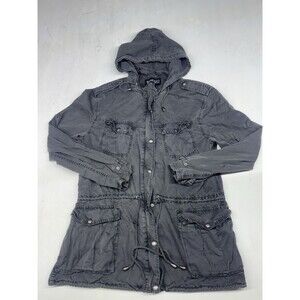 Women’s Military Utility Parka Hooded Jacket Army Safari Gray Size Large